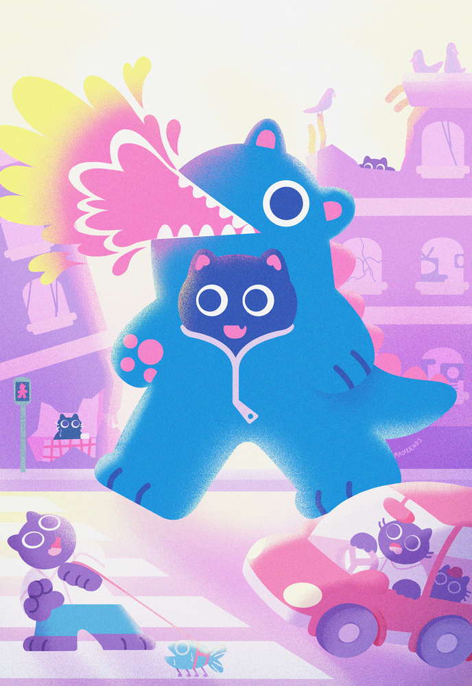 Godzillnya Riso Print