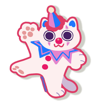 Jester Clown Cat Vinyl Sticker