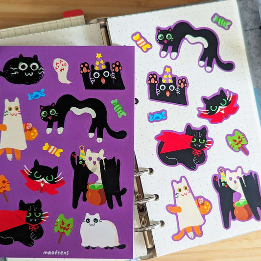 Spooky Cat Sticker Sheet - Maofriends