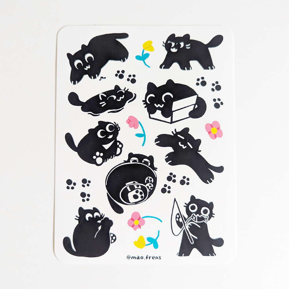 Kiki Black Cat Sticker Sheet - Maofriends