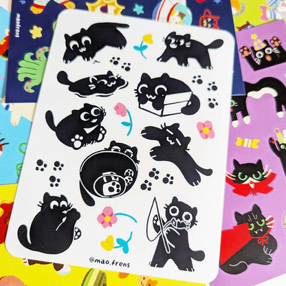 Kiki Black Cat Sticker Sheet - Maofriends