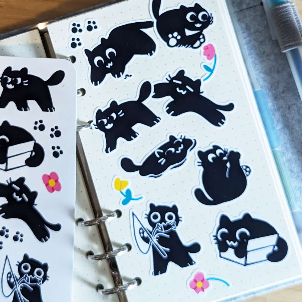 Kiki Black Cat Sticker Sheet - Maofriends