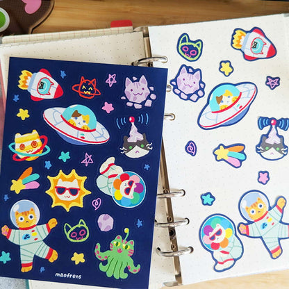 Cats in Space Sticker Sheet - Maofriends