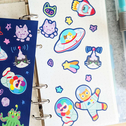 Cats in Space Sticker Sheet - Maofriends