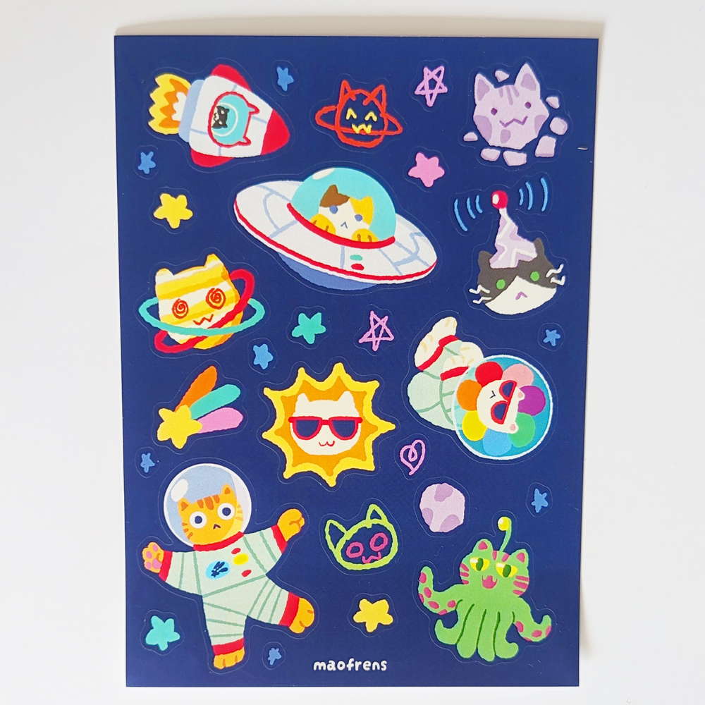 Cats in Space Sticker Sheet - Maofriends